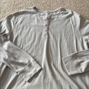 Beige Goodfellow Henley Long Sleeve Shirt